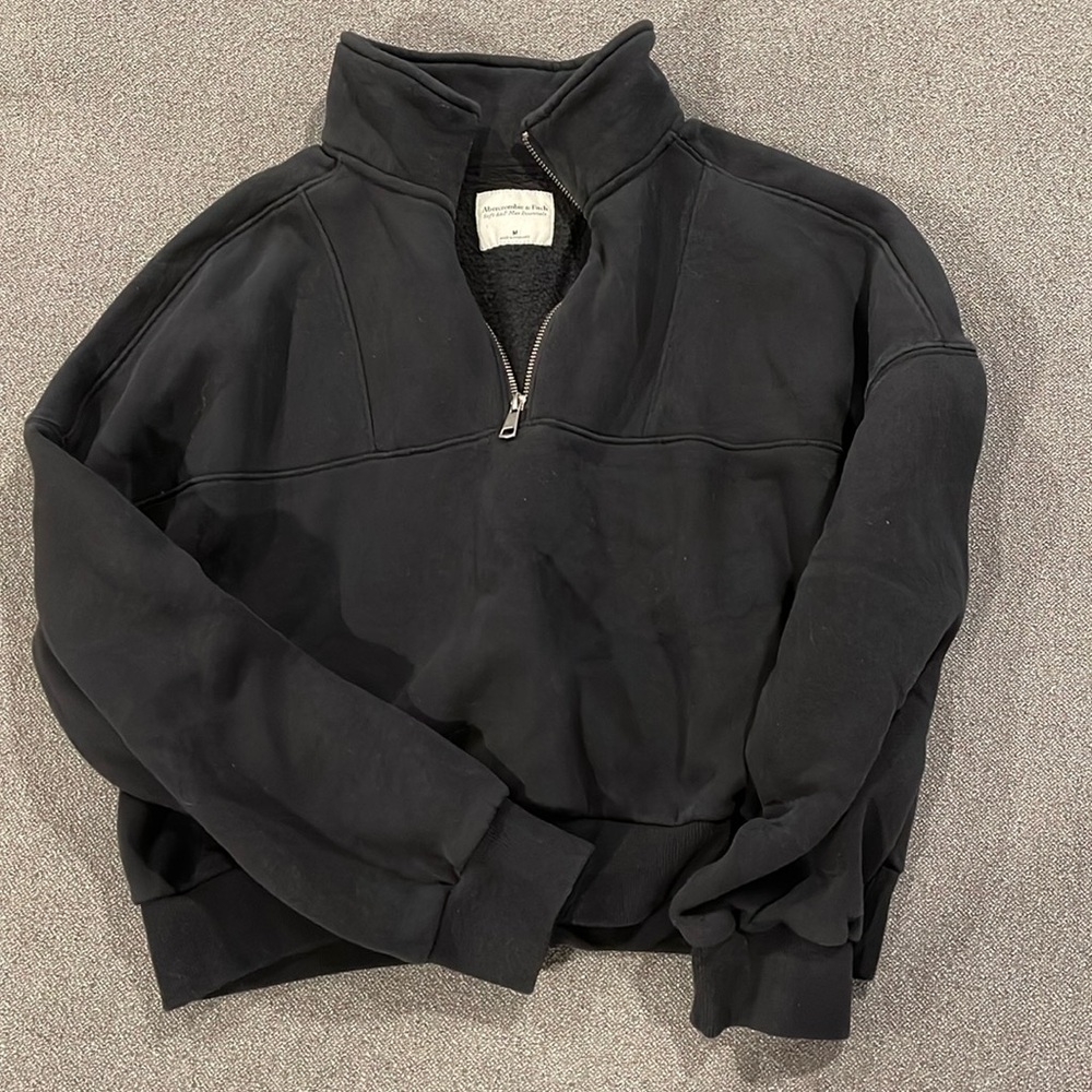 Abercrombie cropped quarter zip